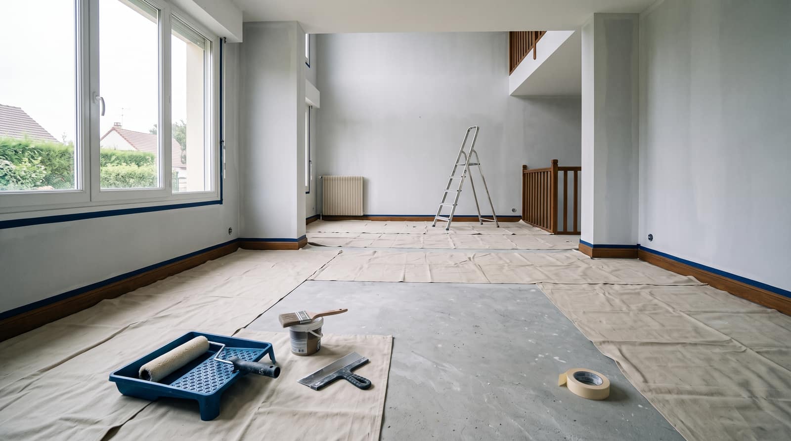 Dans quel ordre repeindre les murs et le plafond d'une même pièce