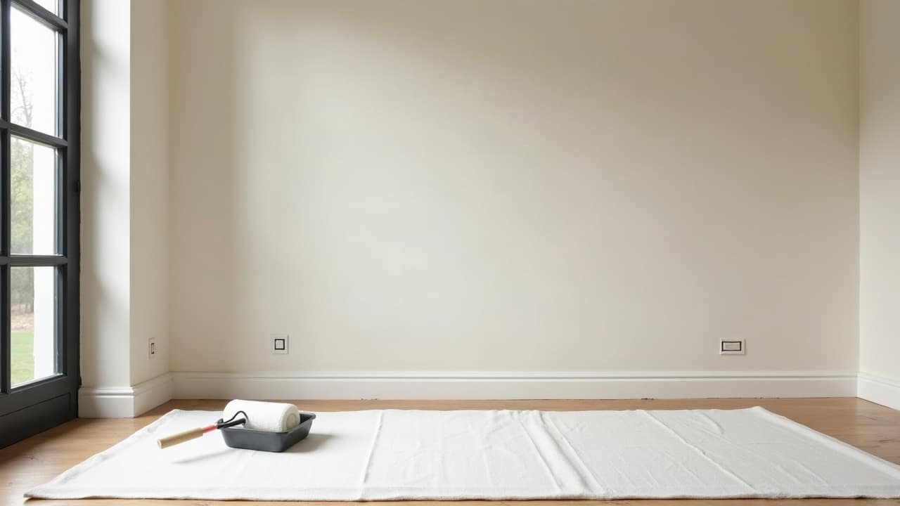 Mur ancien légèrement poncé au grain fin pour matifier une finition brillante, surface prête pour la sous-couche